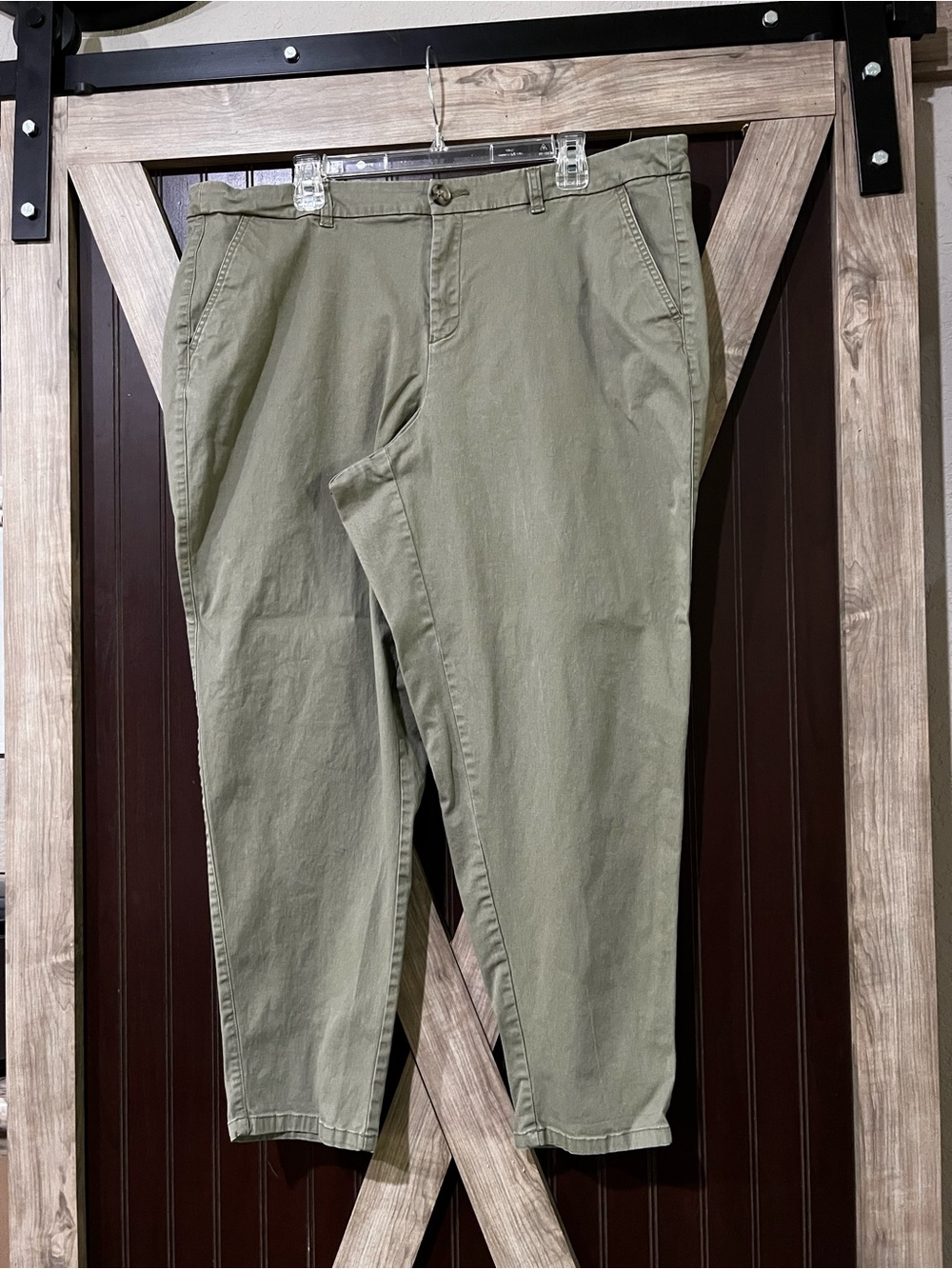 Lane Bryant Olive Chino Tapered Pants